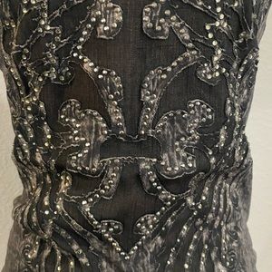 new VOCAL tank top FLEUR DE LIS cut out mesh XL